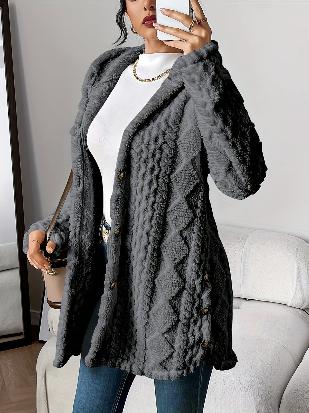 Gilet à capuche confortable Nelvoire — coloris gris