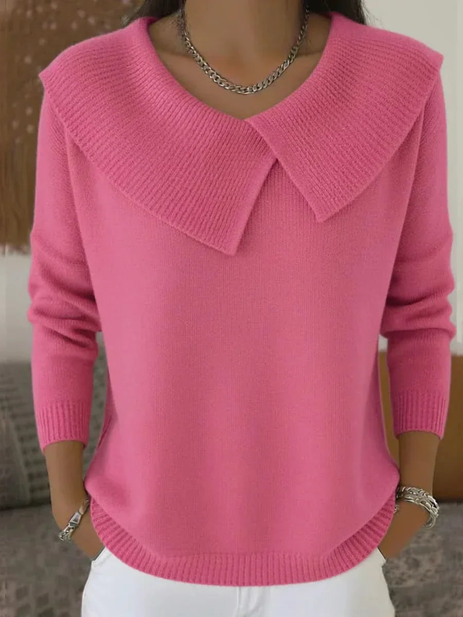 Pull côtelé à col détaillé Nelvoire — Pauline, collection femme
