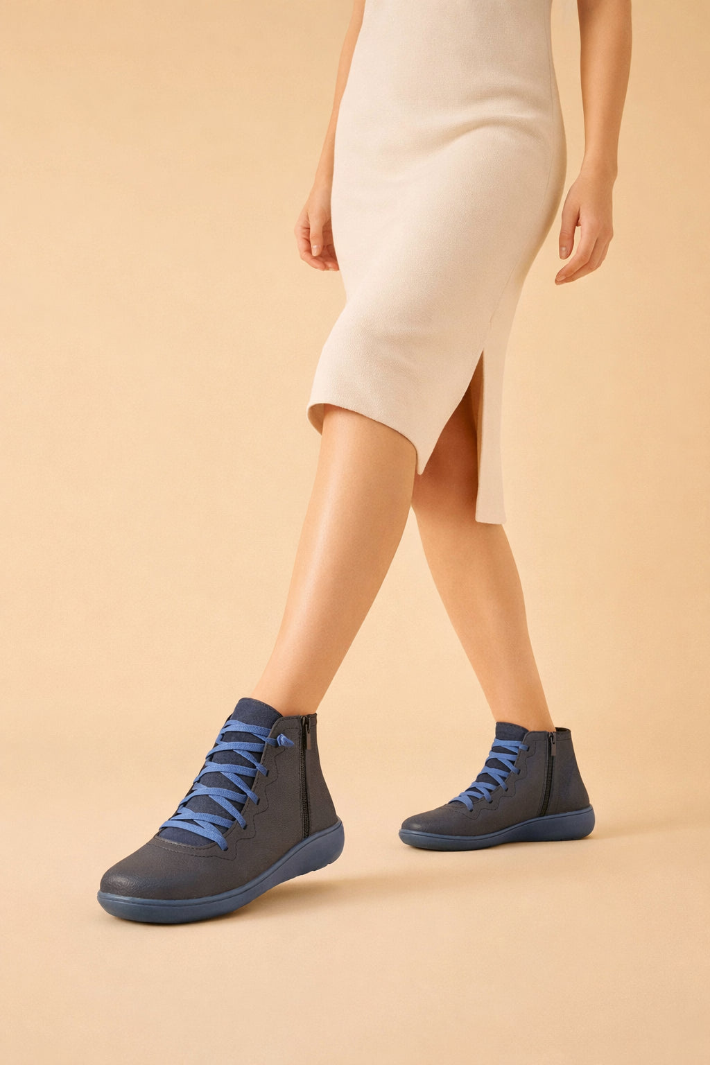Bottines confort à fermeture éclair Nelvoire — coloris bleu