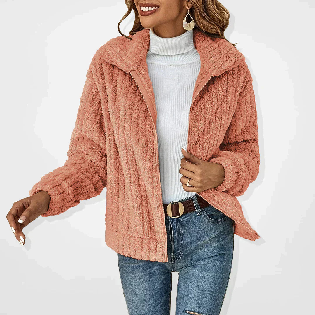 Gilet duveteux confortable Nelvoire — coloris rose