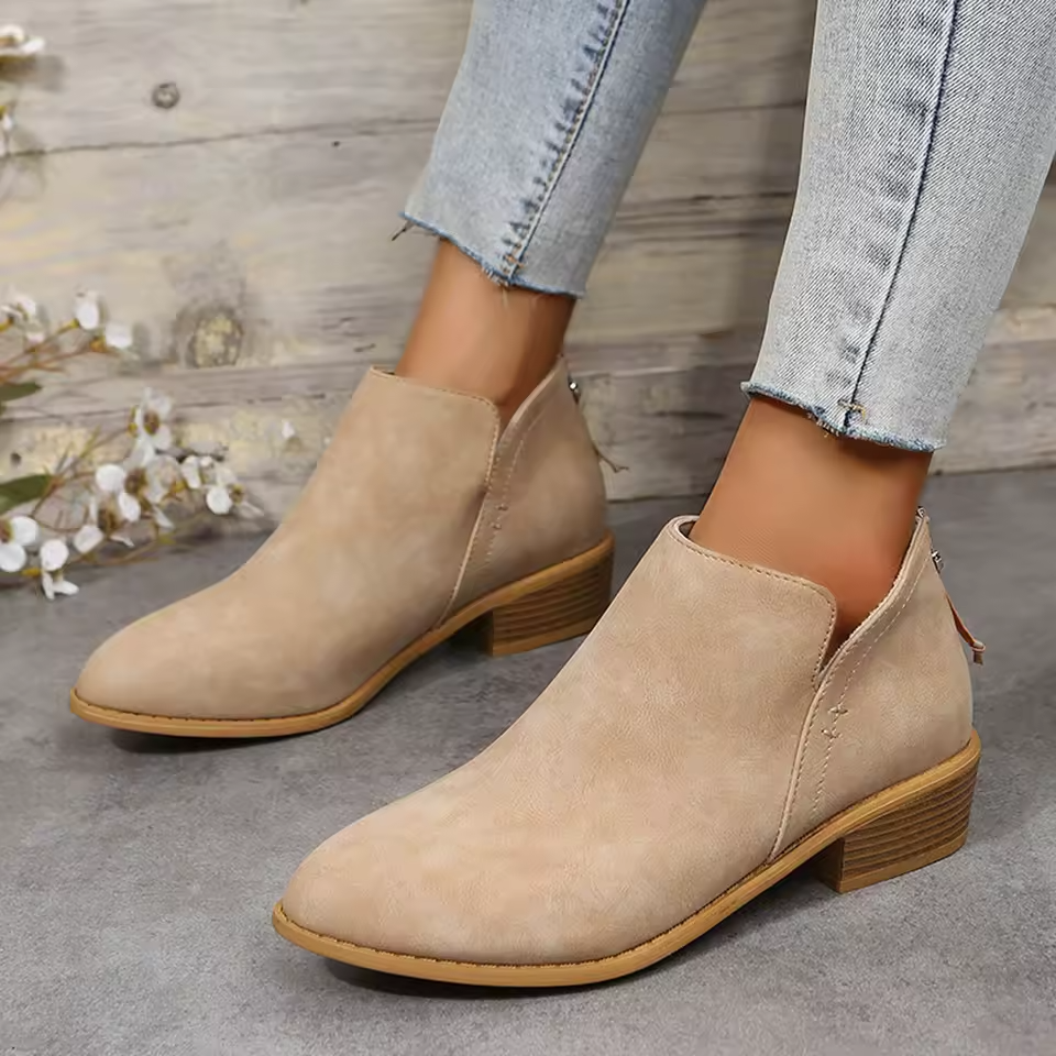 Bottines élégantes du quotidien Nelvoire — coloris abricot
