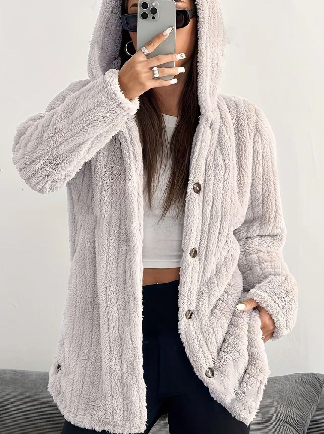 Gilet à capuche Nelvoire — coloris blanc