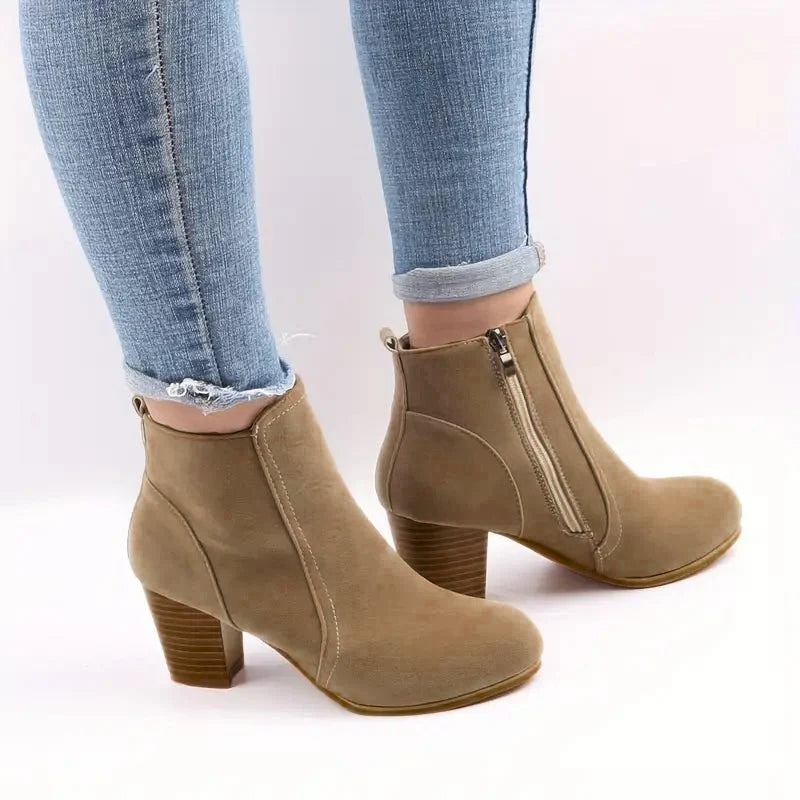 Bottines à talon bloc Nelvoire — Rose, collection femme
