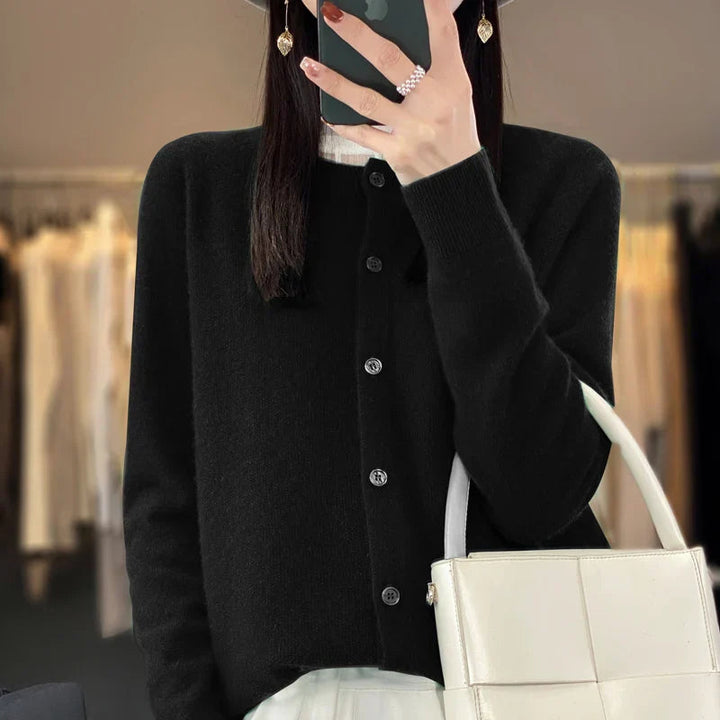 Pull en maille boutonné devant Nelvoire — coloris noir