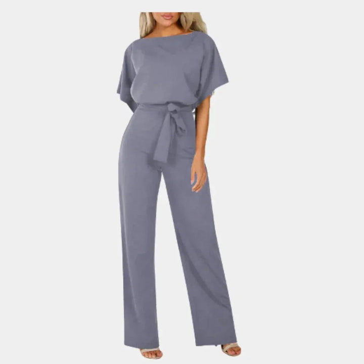 Combinaison jambe large ceinturée manches kimono Nelvoire — coloris gris