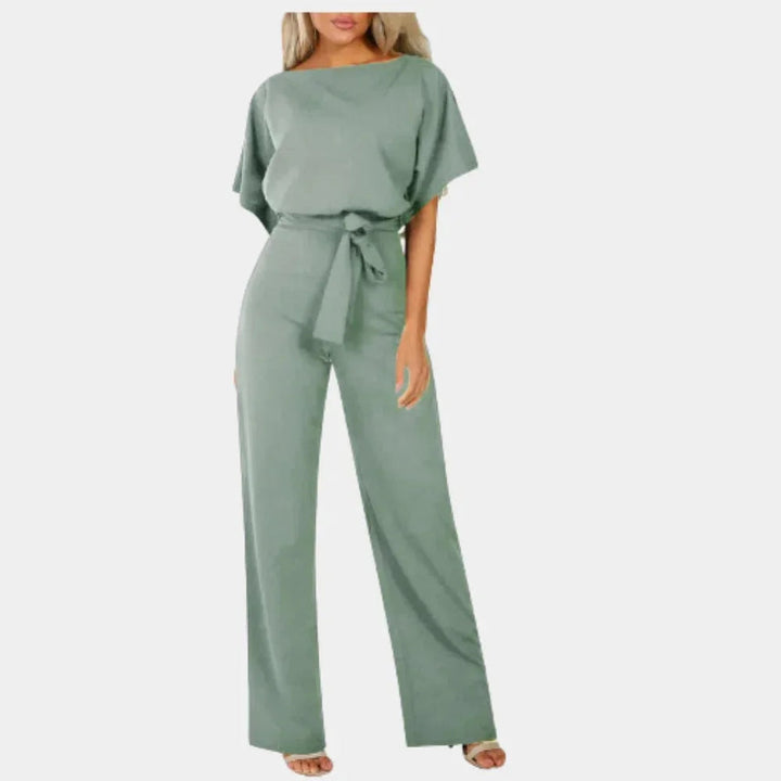 Combinaison jambe large ceinturée manches kimono Nelvoire — coloris vert